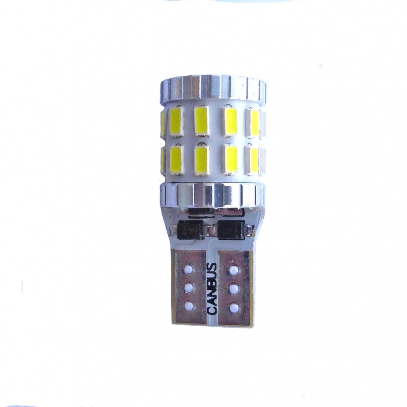 Ampoule Led T10 W5W 30 leds blanches 3014 canbus anti-erreur - Led-effect